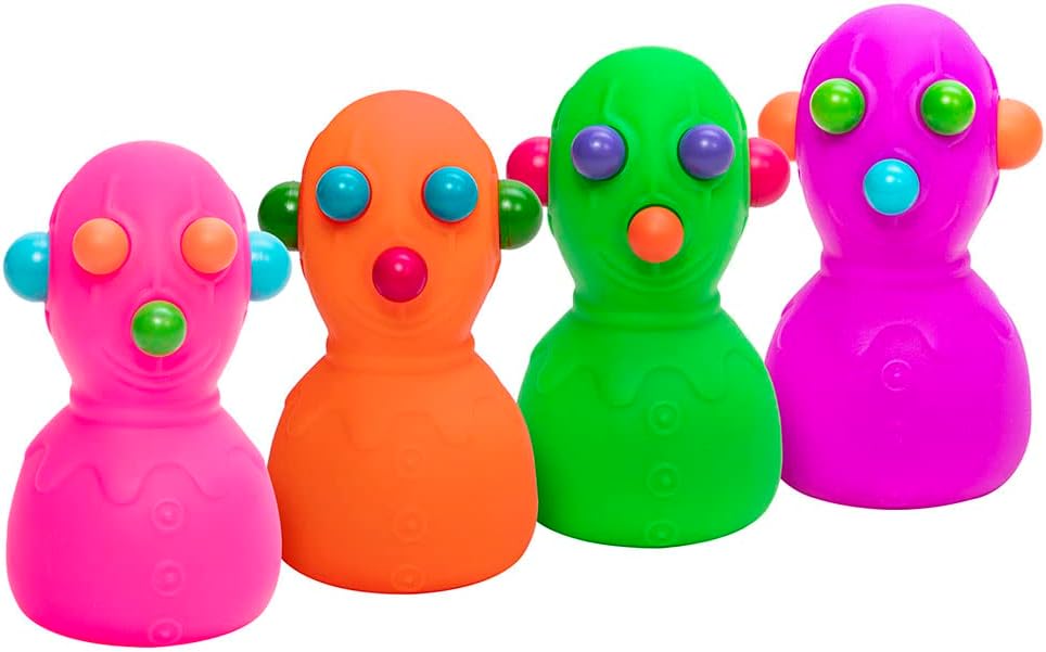 Schylling NeeDoh Panic Pete - Sensory Squeeze Toy - Popping Eyes. Ears & Nose - 4 Tall - Color May Vary (Pack of 1)